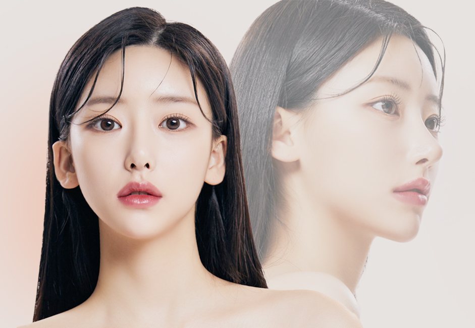모델 정면 + 흐린 옆모습 겹침